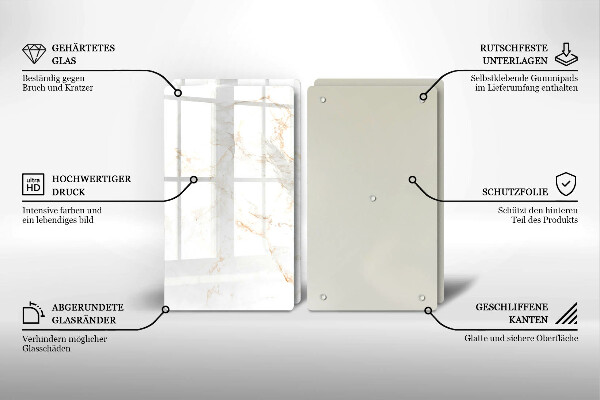 Tagliere in vetro temperato Elegante pietra di marmo