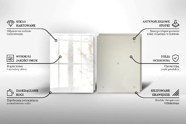 Tagliere in vetro temperato Elegante pietra di marmo
