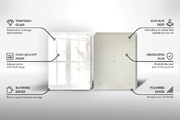 Tagliere in vetro temperato Elegante pietra di marmo