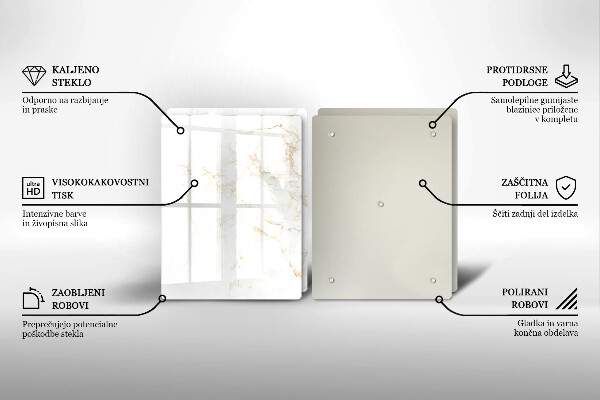 Tagliere in vetro temperato Elegante pietra di marmo
