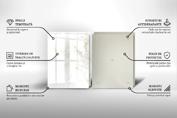 Tagliere in vetro temperato Elegante pietra di marmo