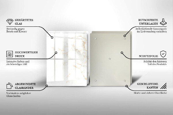 Tagliere in vetro temperato Elegante pietra di marmo