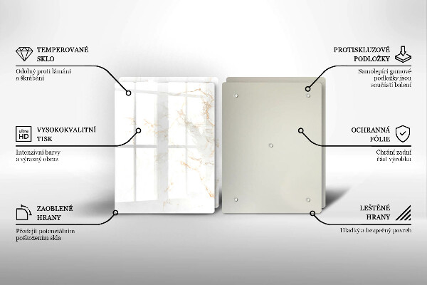 Tagliere in vetro temperato Elegante pietra di marmo