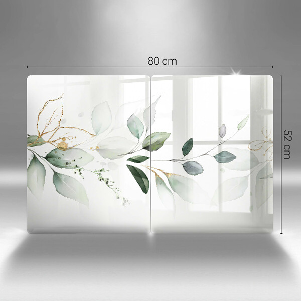 Tagliere in vetro temperato Foglie ad acquerello