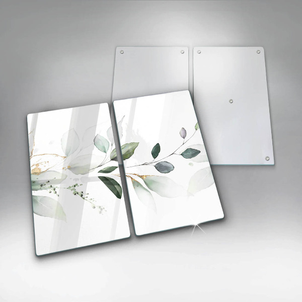 Tagliere in vetro temperato Foglie ad acquerello