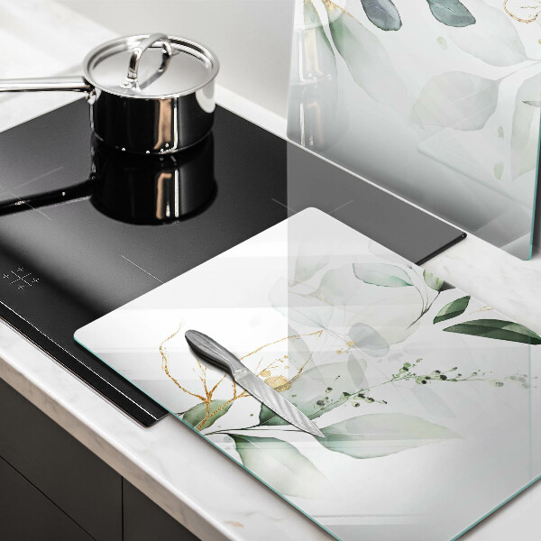 Tagliere in vetro temperato Foglie ad acquerello