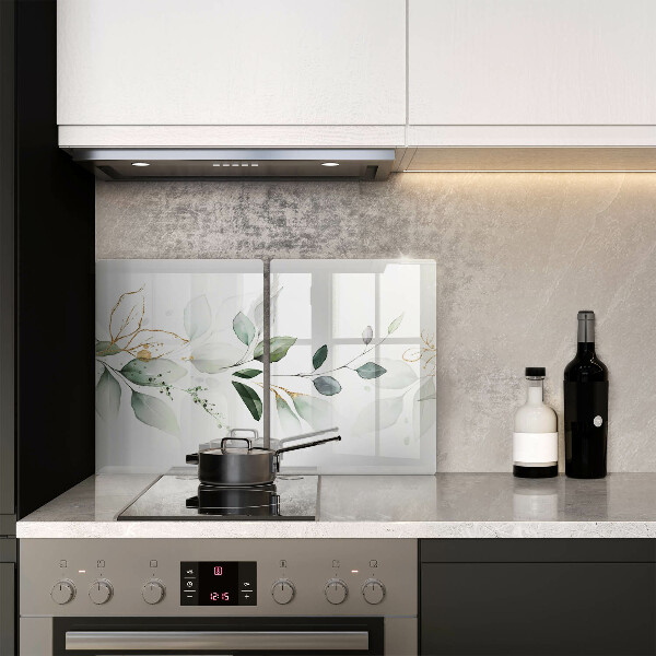 Tagliere in vetro temperato Foglie ad acquerello