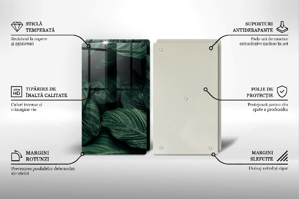 Tagliere in vetro temperato Foglie scure