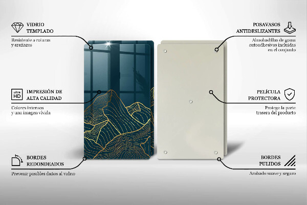 Tagliere in vetro temperato Montagne astratte