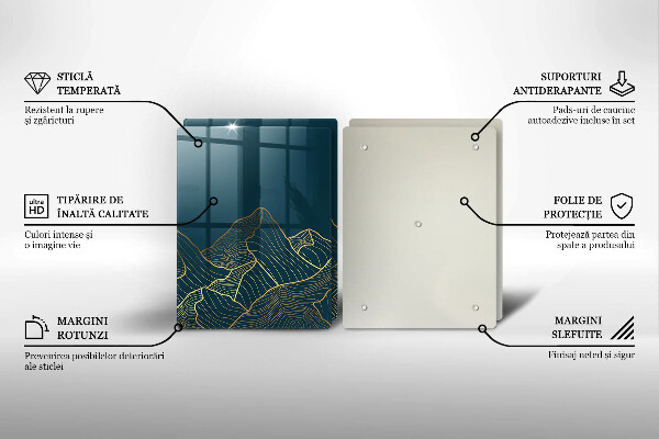 Tagliere in vetro temperato Montagne astratte