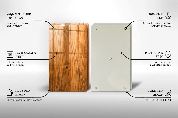 Tagliere in vetro temperato Tavole di legno