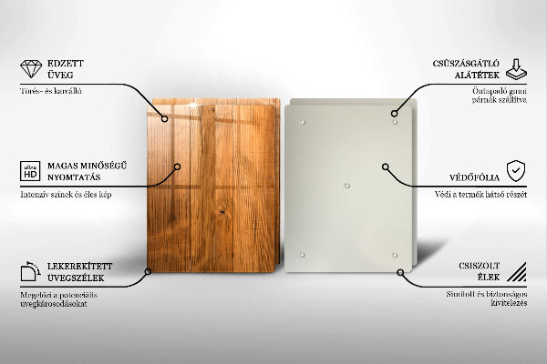 Tagliere in vetro temperato Tavole di legno