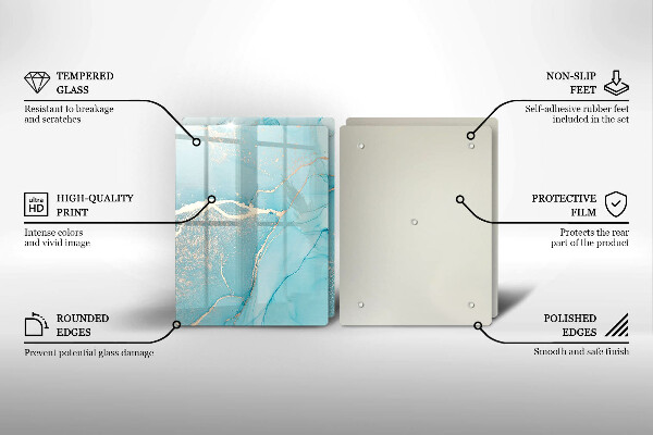 Tagliere in vetro temperato Astrazione di pietra