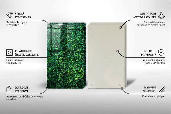 Tagliere in vetro temperato Pianta con foglie piccole