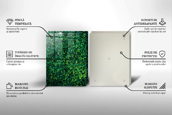 Tagliere in vetro temperato Pianta con foglie piccole