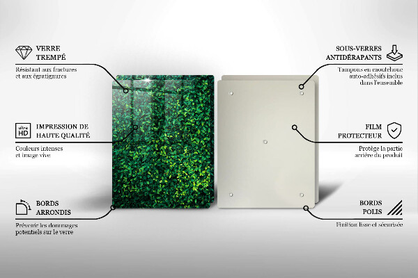 Tagliere in vetro temperato Pianta con foglie piccole