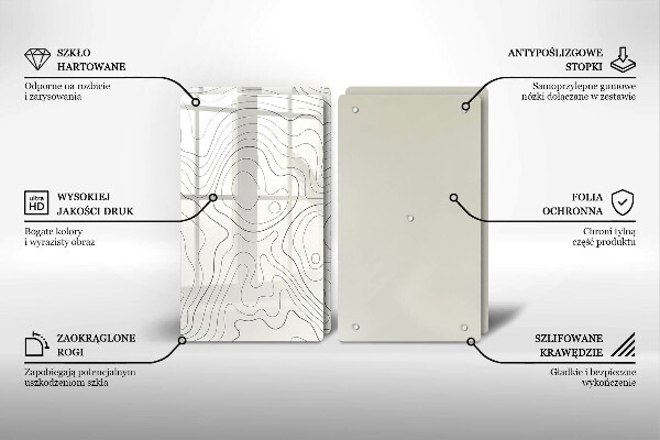 Tagliere in vetro temperato Progettazione di linee artistiche