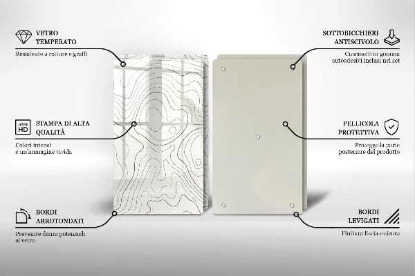 Tagliere in vetro temperato Progettazione di linee artistiche
