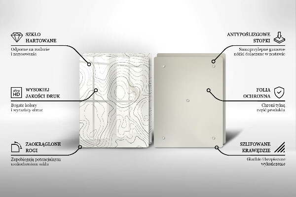 Tagliere in vetro temperato Progettazione di linee artistiche