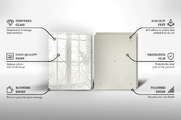 Tagliere in vetro temperato Progettazione di linee artistiche