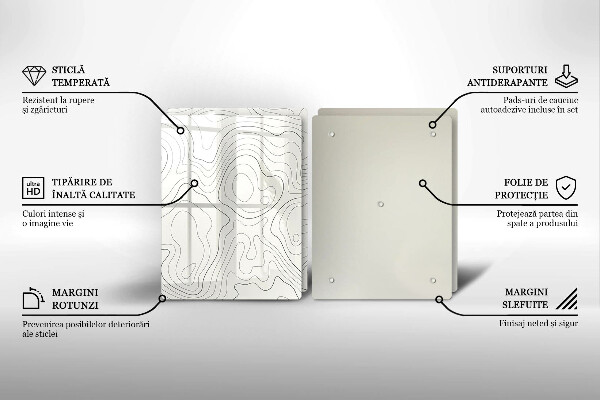 Tagliere in vetro temperato Progettazione di linee artistiche