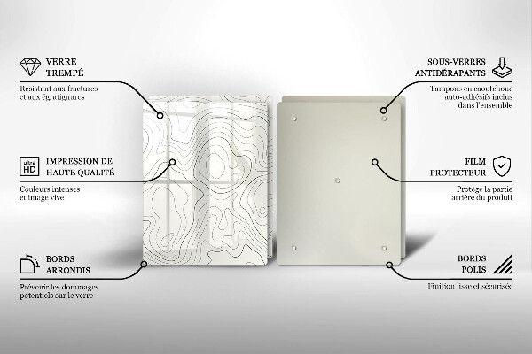 Tagliere in vetro temperato Progettazione di linee artistiche