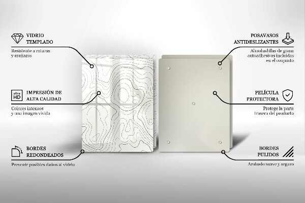 Tagliere in vetro temperato Progettazione di linee artistiche