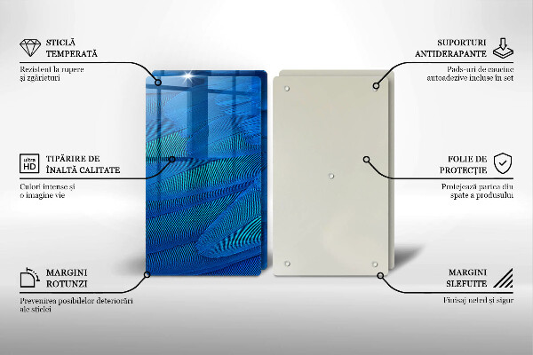 Tagliere in vetro temperato Piume di uccelli