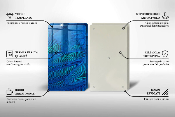 Tagliere in vetro temperato Piume di uccelli