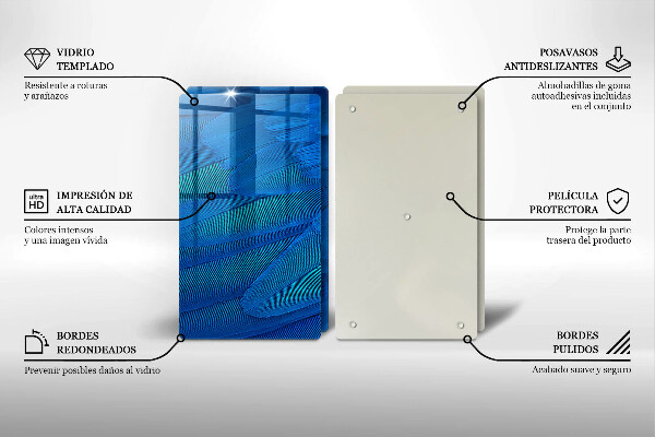 Tagliere in vetro temperato Piume di uccelli