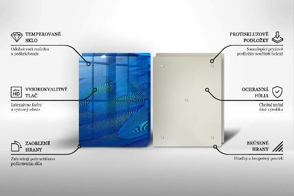 Tagliere in vetro temperato Piume di uccelli