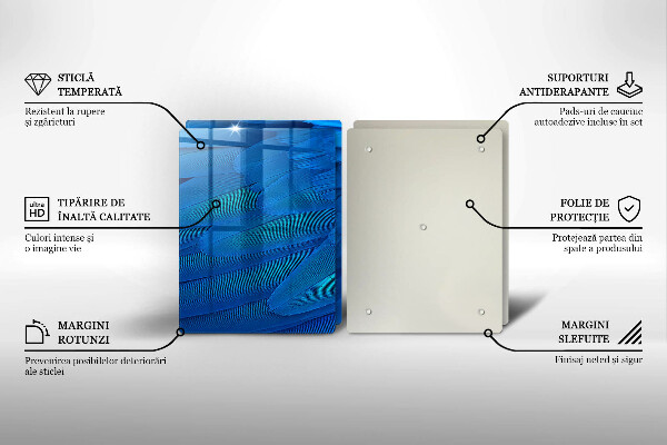 Tagliere in vetro temperato Piume di uccelli