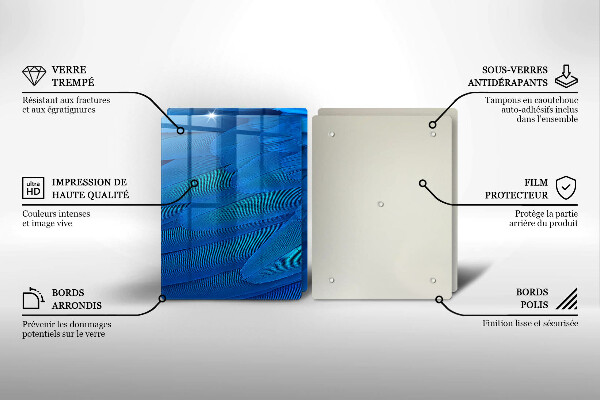Tagliere in vetro temperato Piume di uccelli