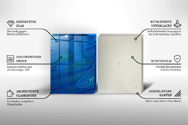 Tagliere in vetro temperato Piume di uccelli