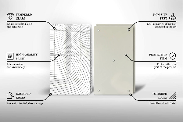 Tagliere in vetro temperato Modello di linee moderne