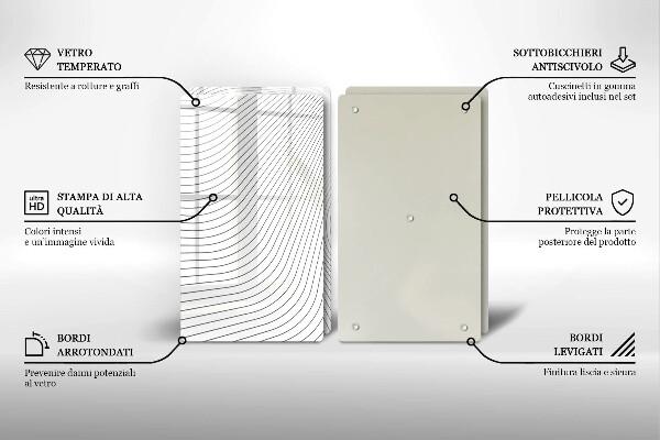 Tagliere in vetro temperato Modello di linee moderne