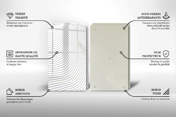 Tagliere in vetro temperato Modello di linee moderne