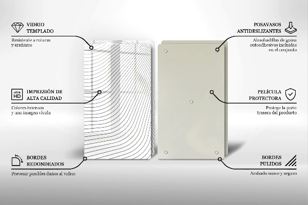 Tagliere in vetro temperato Modello di linee moderne