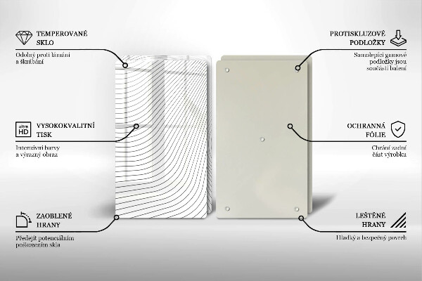 Tagliere in vetro temperato Modello di linee moderne