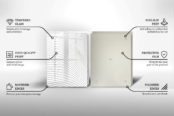 Tagliere in vetro temperato Modello di linee moderne