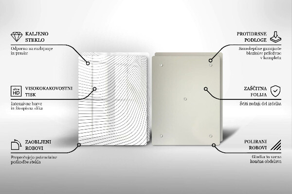 Tagliere in vetro temperato Modello di linee moderne