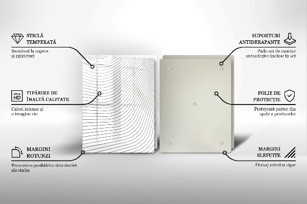 Tagliere in vetro temperato Modello di linee moderne