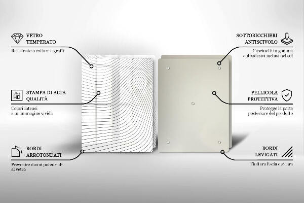 Tagliere in vetro temperato Modello di linee moderne
