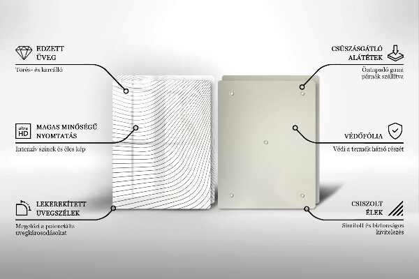Tagliere in vetro temperato Modello di linee moderne
