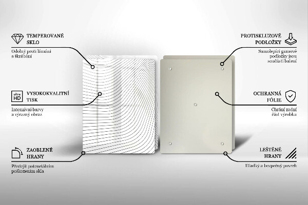 Tagliere in vetro temperato Modello di linee moderne