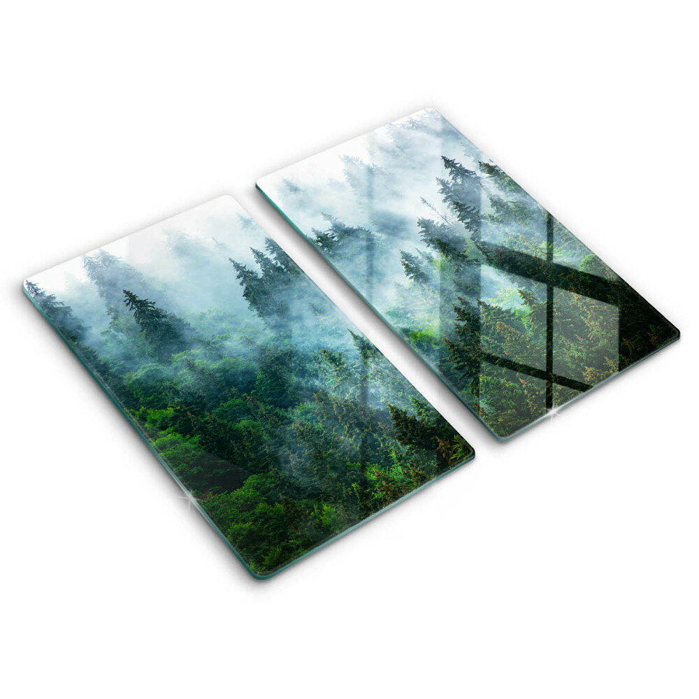 Tagliere in vetro temperato Foresta nella nebbia