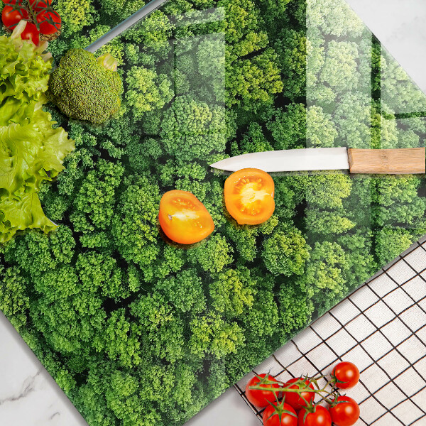 Tagliere in vetro temperato Pianta di muschio naturale