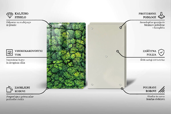 Tagliere in vetro temperato Pianta di muschio naturale