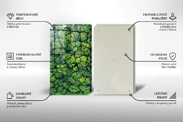 Tagliere in vetro temperato Pianta di muschio naturale