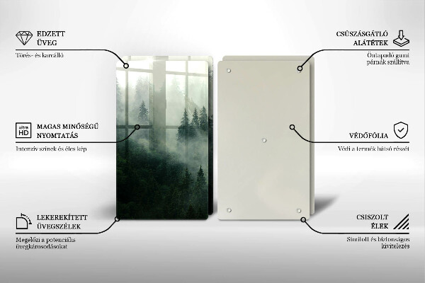 Tagliere in vetro temperato Paesaggio forestale nebbioso
